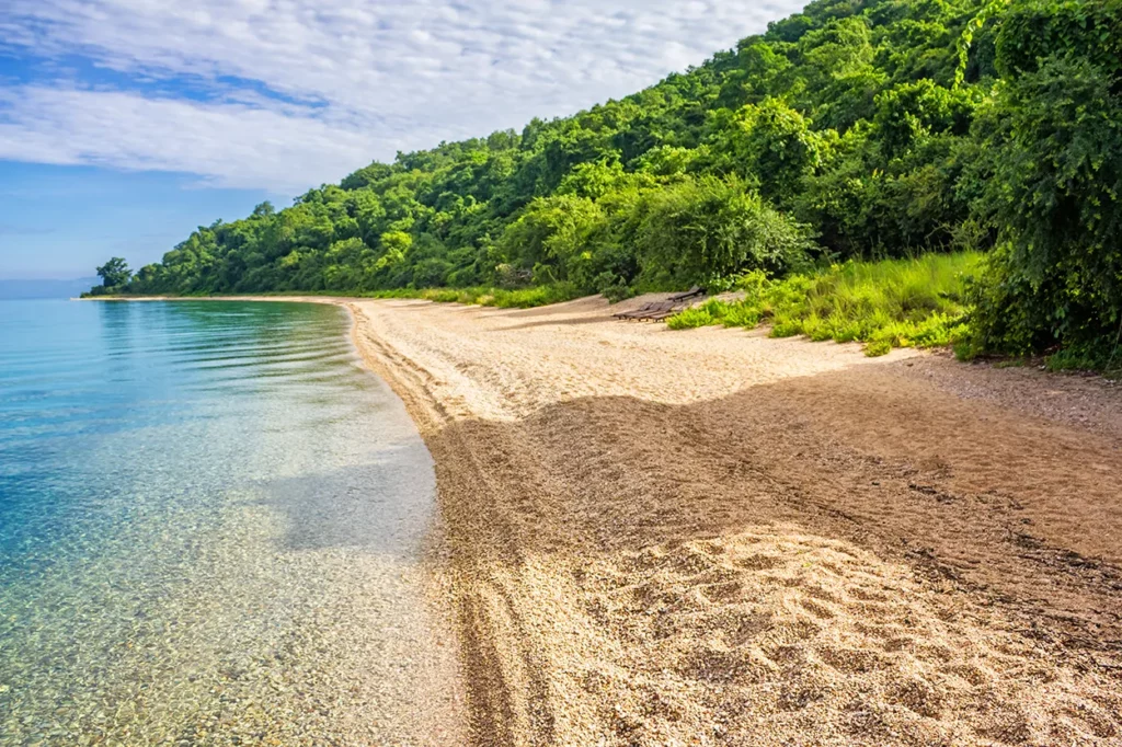 the beach at Mahale Mountains National Park