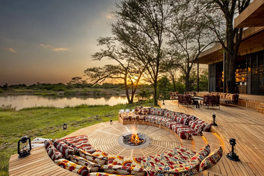 View of the Mara river from a boma at Serengeti Grumeti lodge