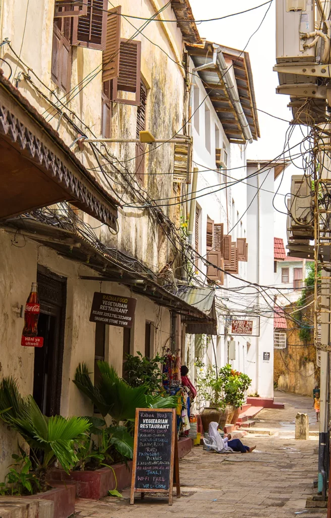 example of a typical alley in Stone Town Zanzibar