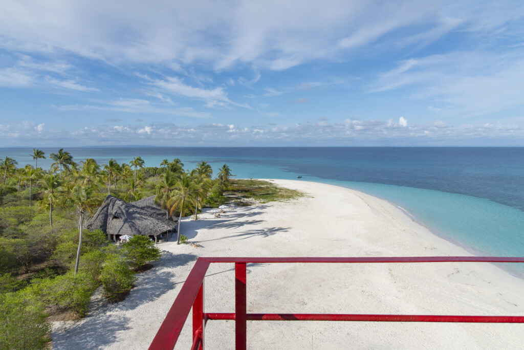 Fanjove island, view from the lighthouse looking along the beach