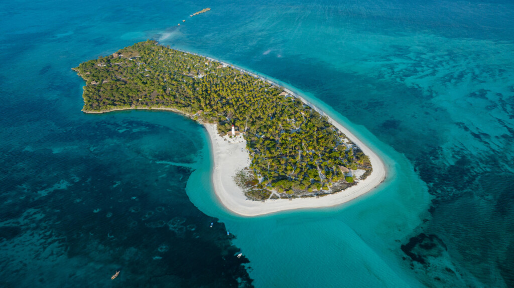 Fanjove island, aerial view of the island